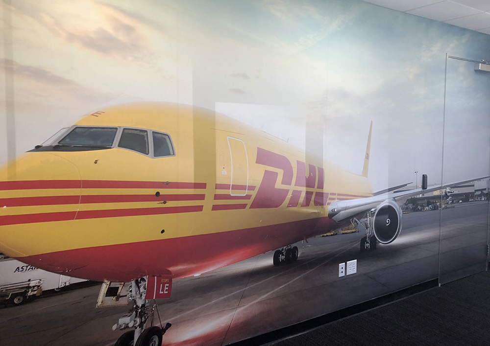 DHL office wall mural