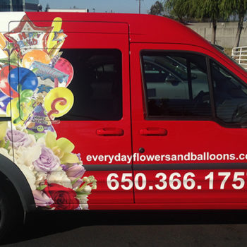 everyday flowers wrapped van