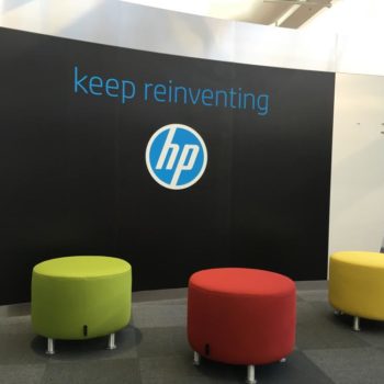HP logo wall graphic