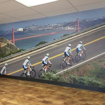 Biking wall mural