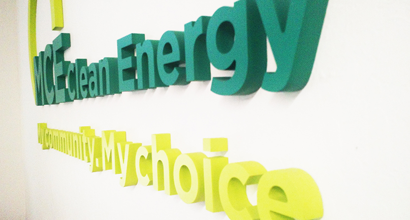 MCE Clean Energy wall signage