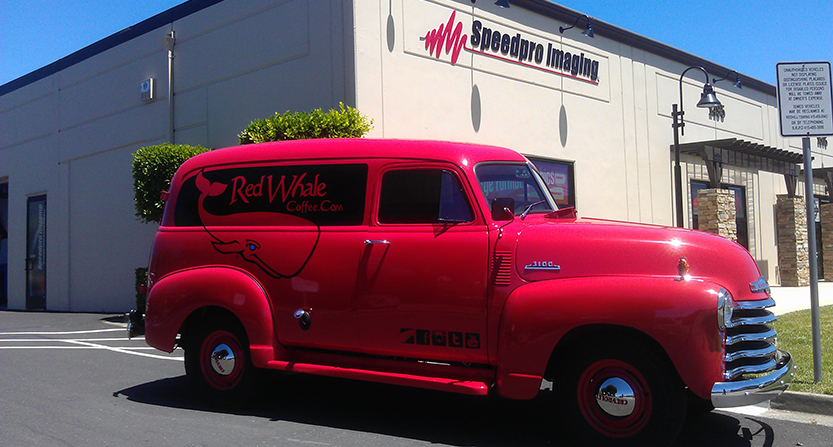 Red Whale Coffee Co vehicle wrap