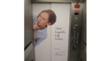 hospital elevator graphic urging silence