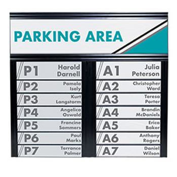 Parking area directional signage