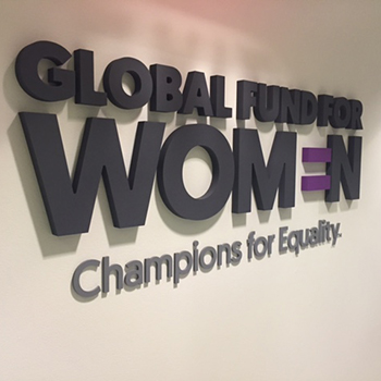 Global Fund for Women wall signage