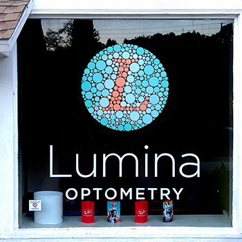 Lumina optometry window decal