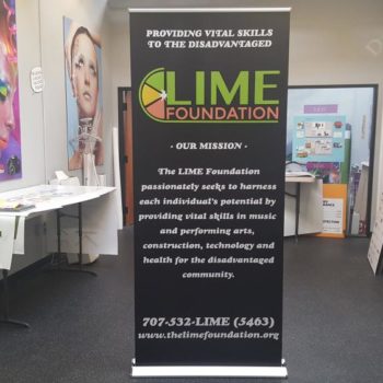 Lime Foundation retractable banner display