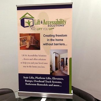 Lift & Accessibility Solutions retractable banner stand