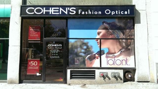 Cohen's Fashion Optical window graphic