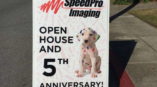 Speedpro Imaging open house and anniversary sign