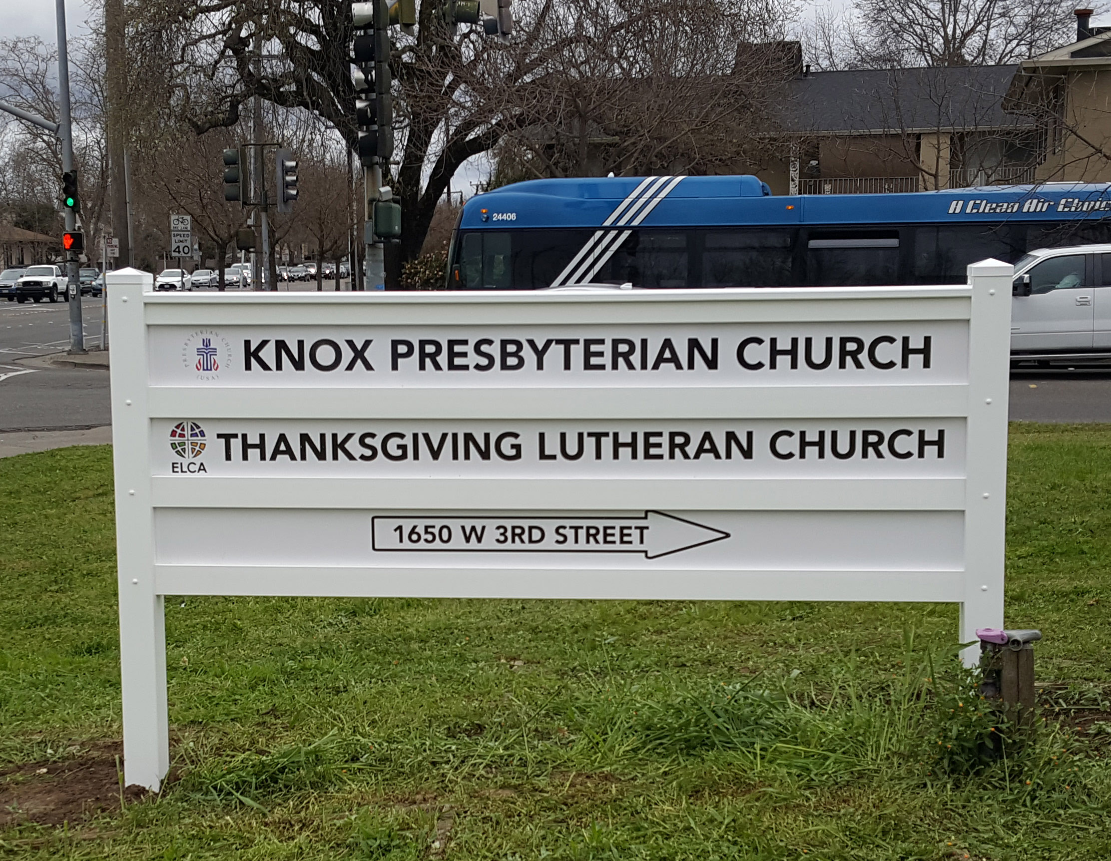 Knox Presbyterian Church directional sign