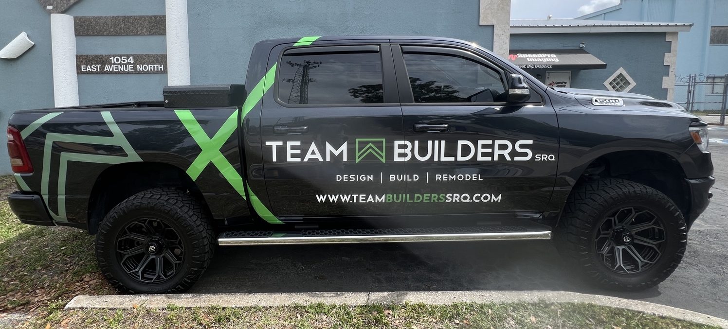 Black Truck Vinyl Vehicle Wrap, done by Speed Pro Imaging in Sarasota Florida