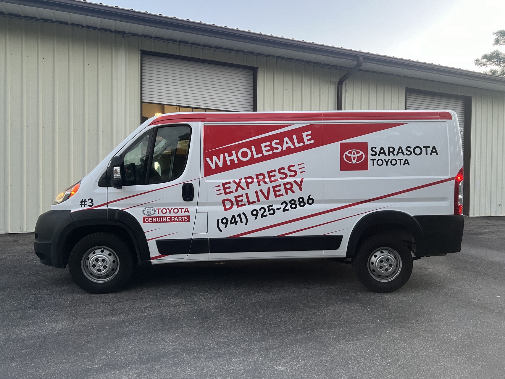 White and Red Vehicle Wrap Custom Vinyl Wrap on Van in Sarasota Florida with Speed Pro Imaging