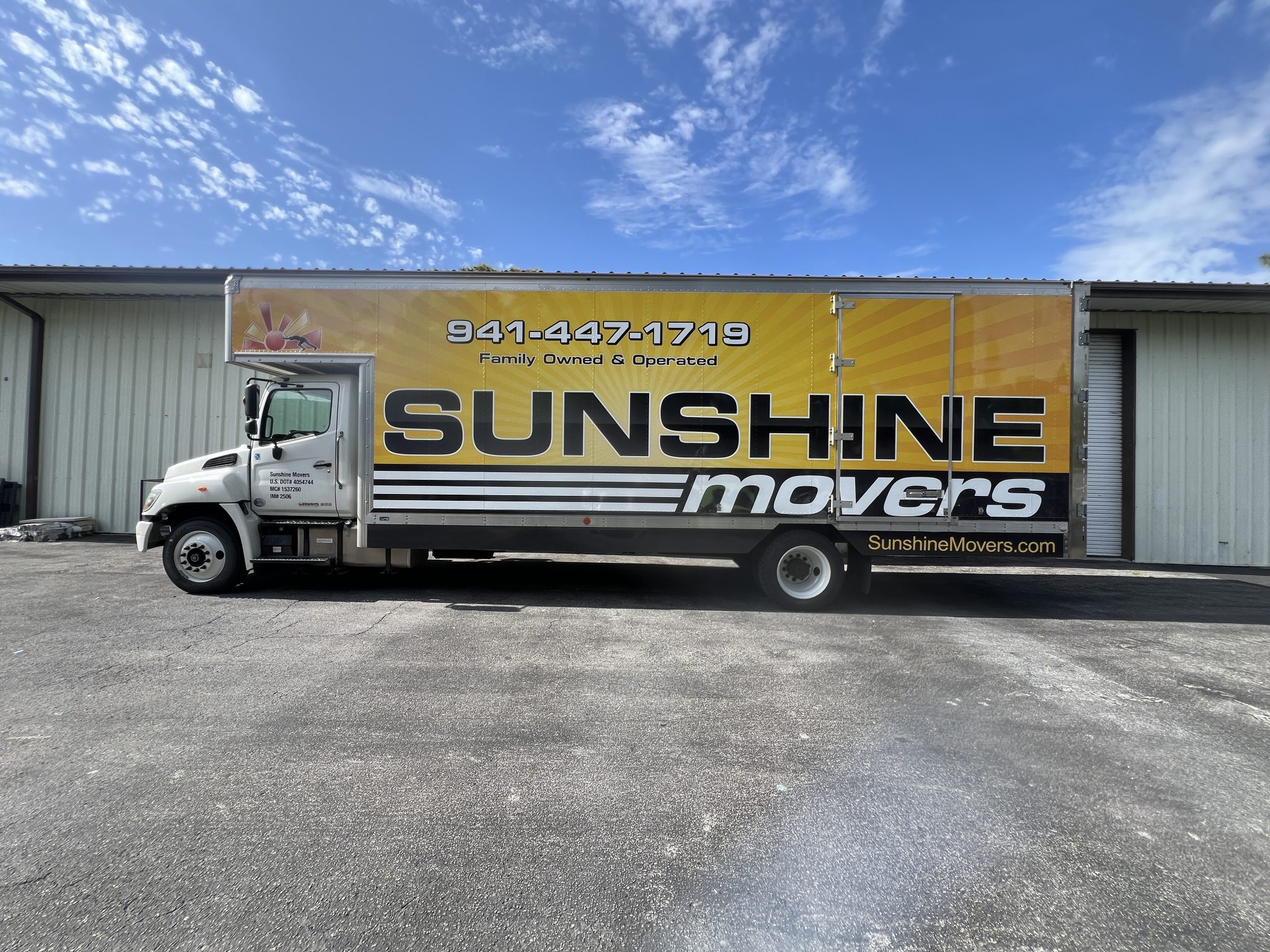 Box Truck Vinyl Wrap Custom Yellow Vehicle Wrap in Sarasota Florida by Speed Pro Imaging