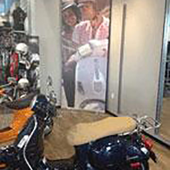retractable banner with scooter
