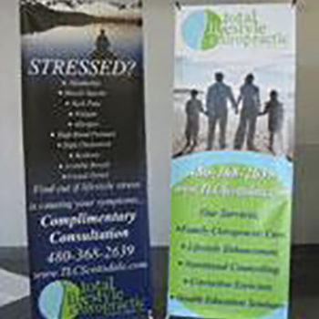 Stress-relief trade show banners