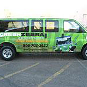 Green Zebra vehicle wrap