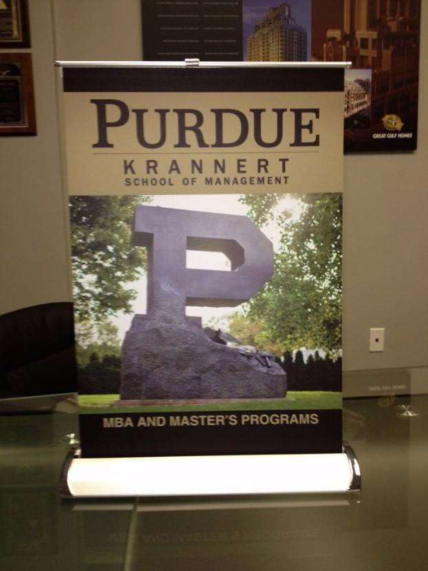 Purdue school of management table banner