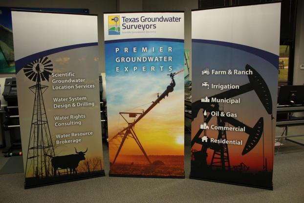 Texas Groundwater Surveyors standing banner displays