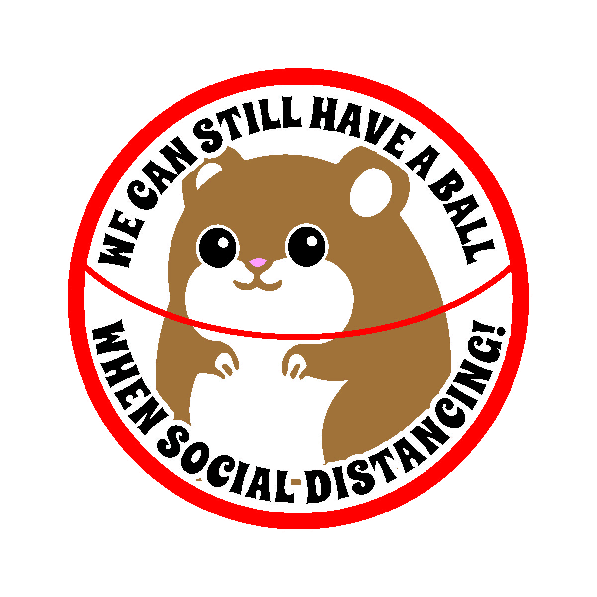 5 Pack - Hamster Bubble Social Distance Wall or Floor Graphic  12" diameter (adhesive vinyl) 