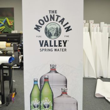 The Mountain Valley Spring Water retractable banner