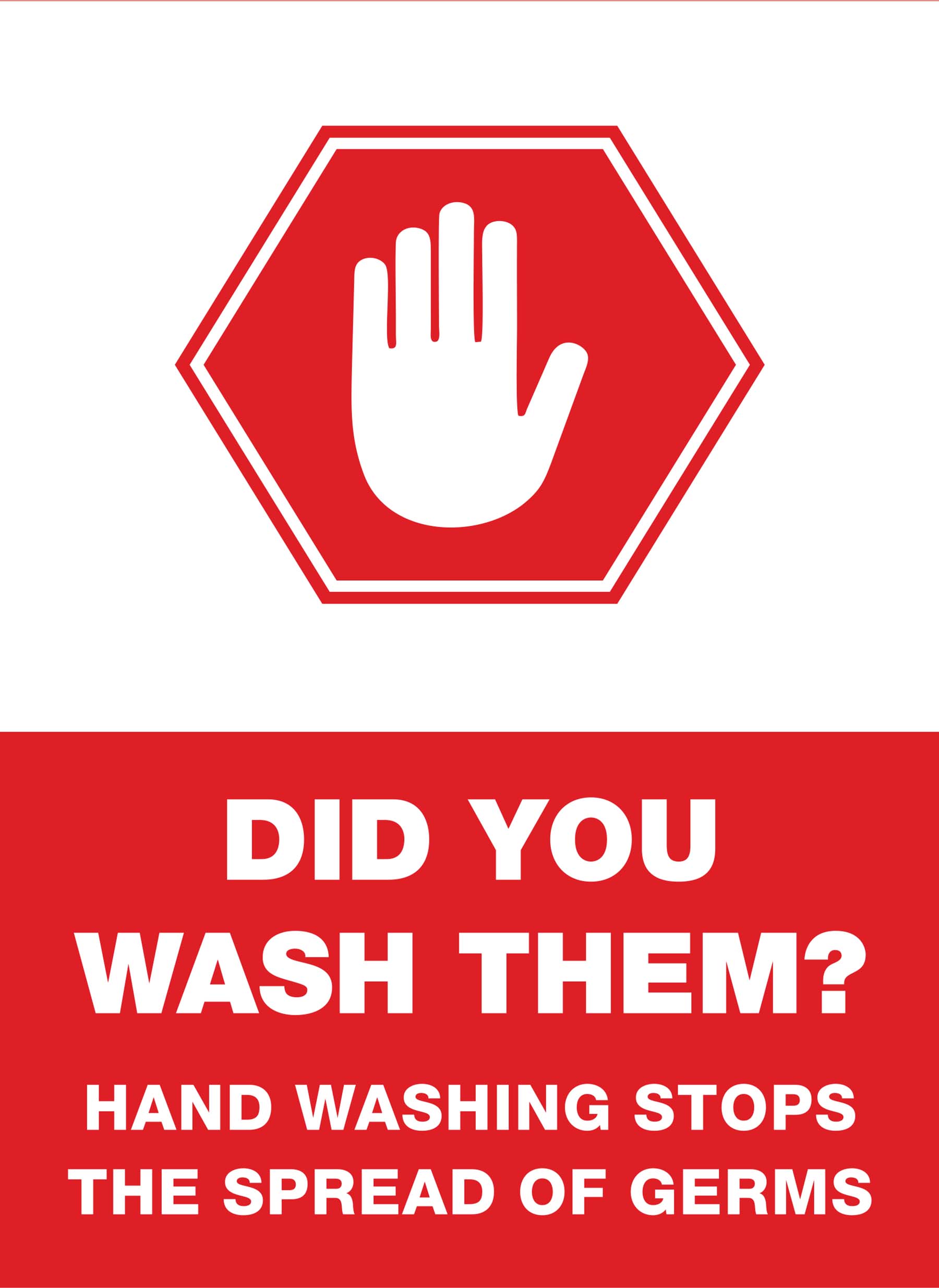 SD - Stop Wash Hands 6" x 8" Decal - 4 pack
