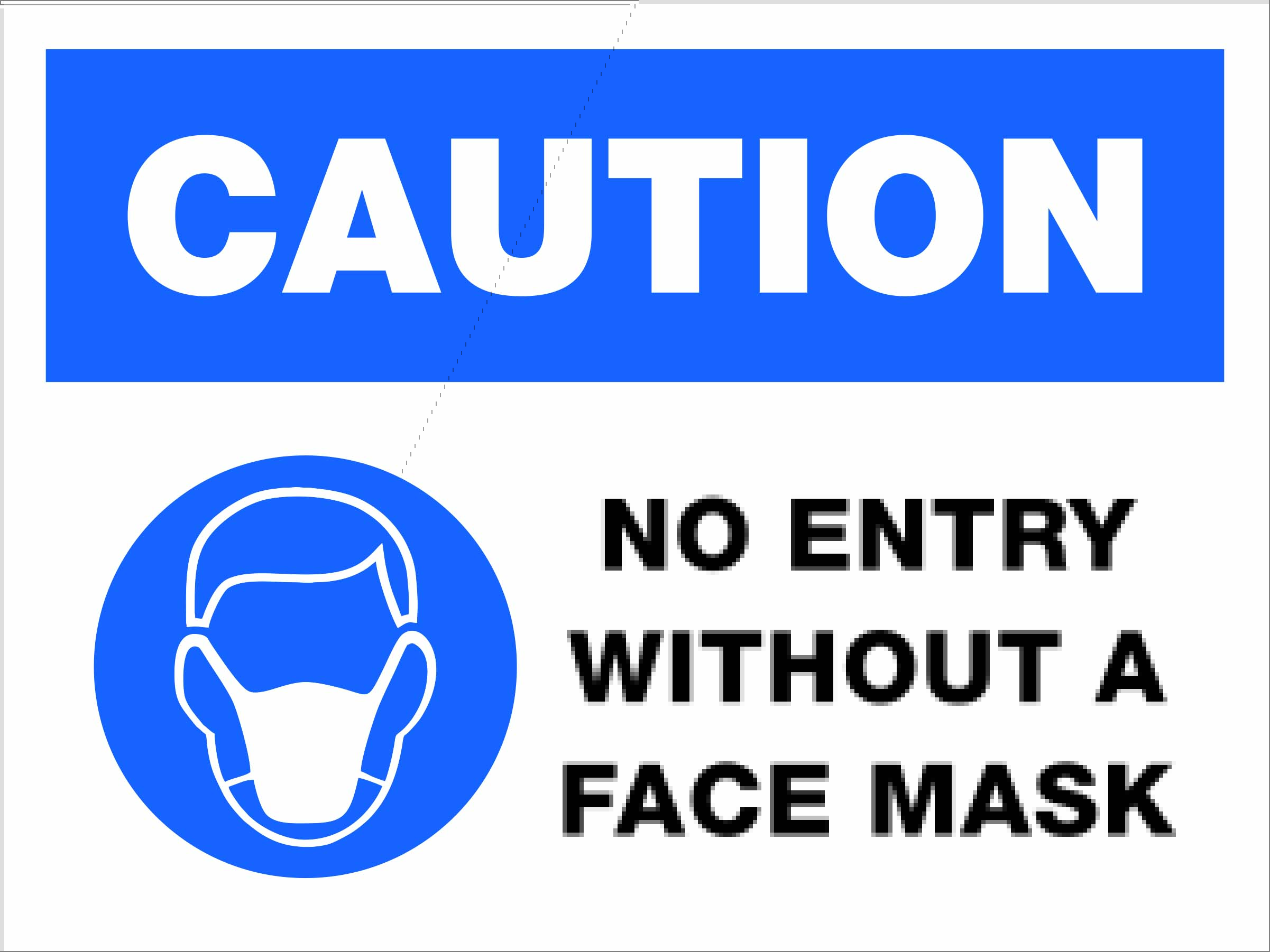 SD - No Entry Without Face Mask 6" x 8" Decal - 4 pack