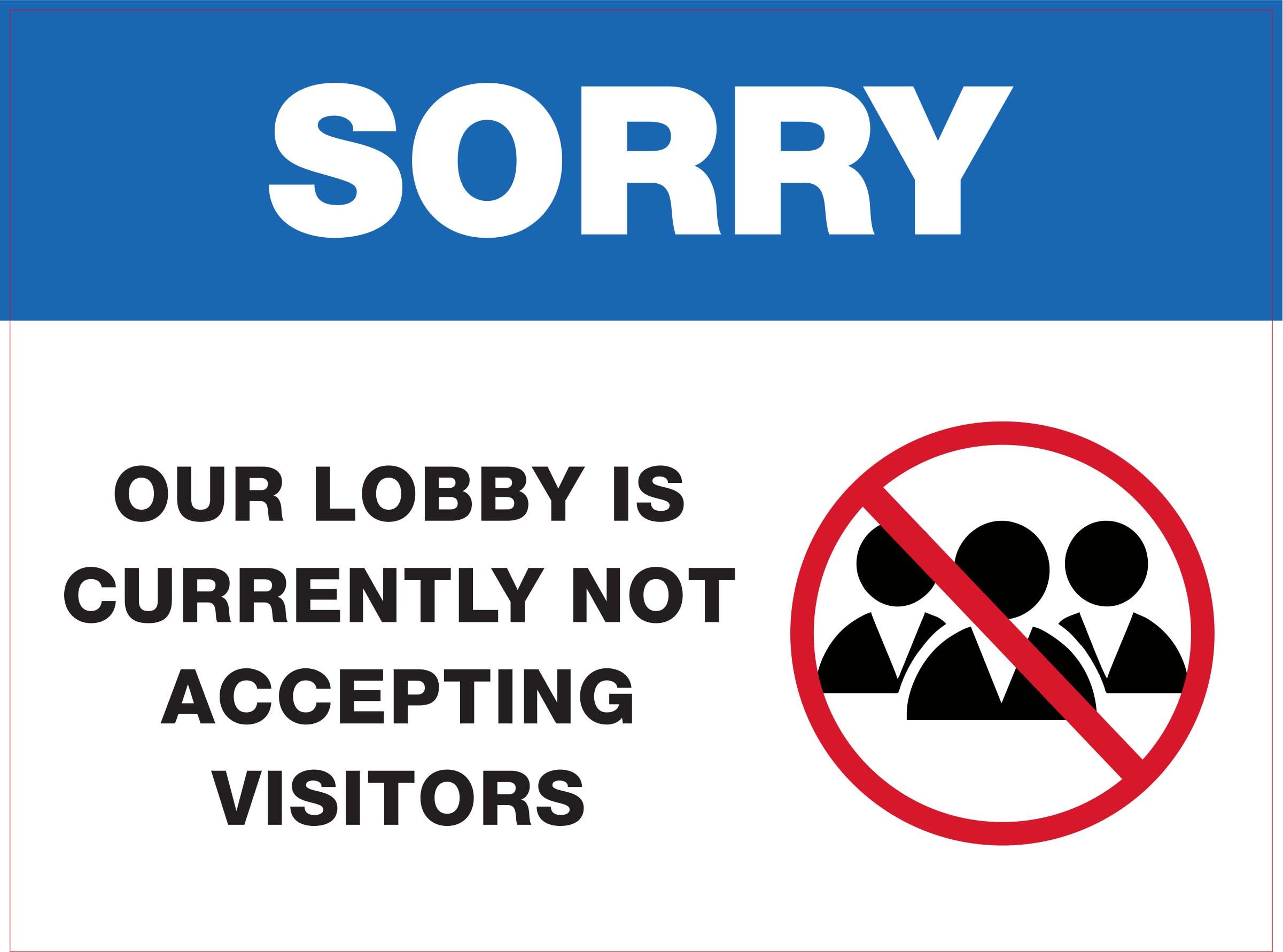 SD - Lobby Closed 6" x 8" Decal - 4 pack