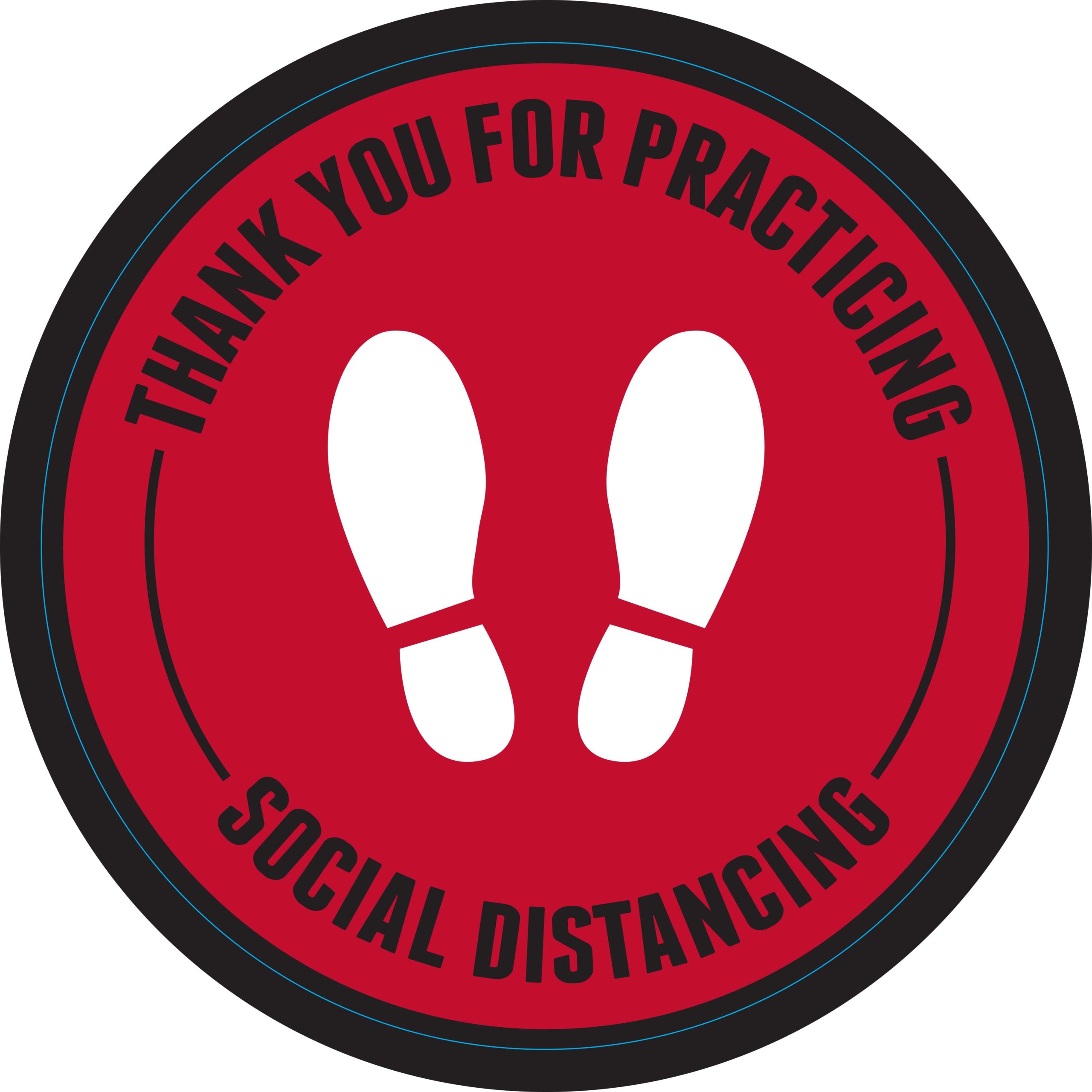 SOA - Social Distancing Floor 12" Diameter - RED - 4 pack
