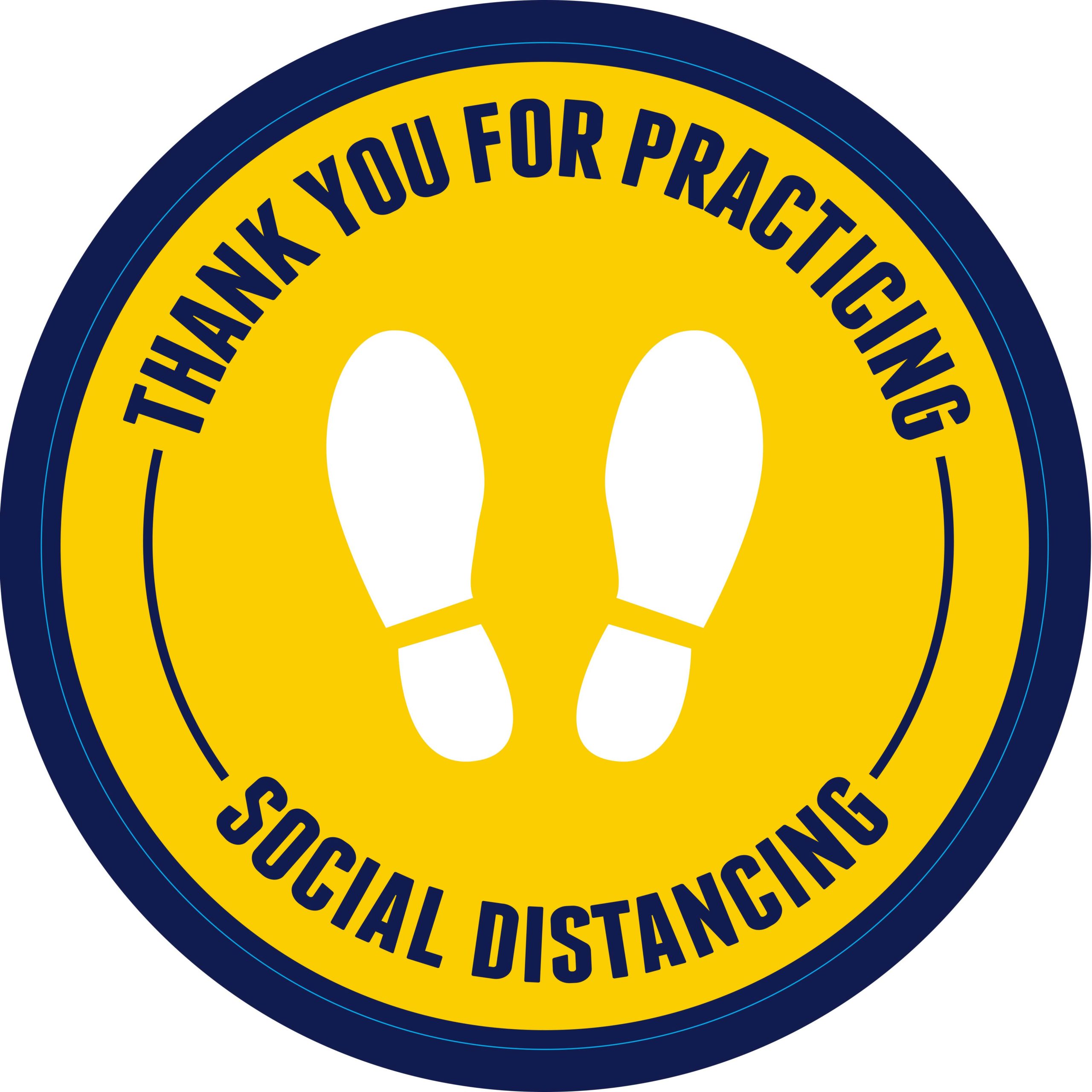 SD - Social Distancing Floor 18" Diameter - YELLOW - 4 pack