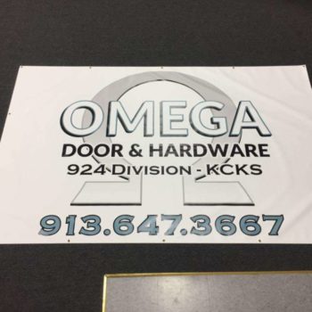 Omega door and hardware banner