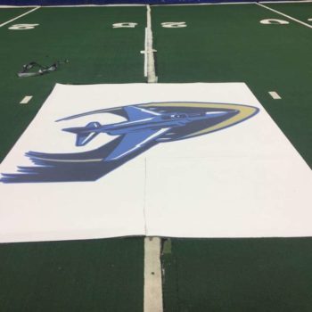 Airplane football field graphic