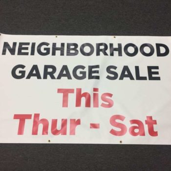 Neighborhood garage sale sign 
