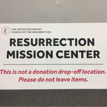 Resurrection mission center sign