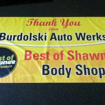 Burdolski auto werks banner sign