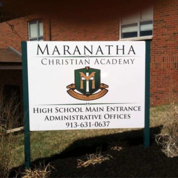 Maranatha Christian Academy sign