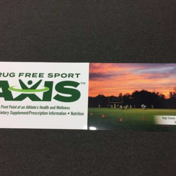 Axis drug free sport sign