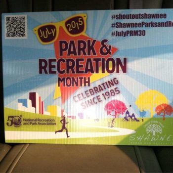 July 2015 Parks and Recreation month sign