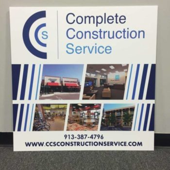 Construction company sign