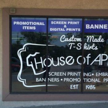 House of apperal window graphic