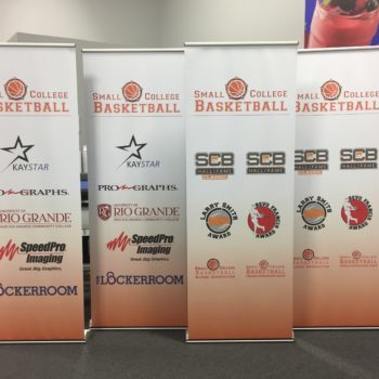 Small college basketball retractable banner