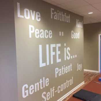 Encouraging words wall mural