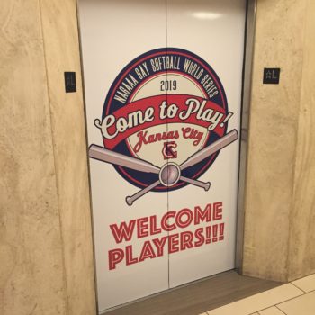 Softball world series elevator wrap