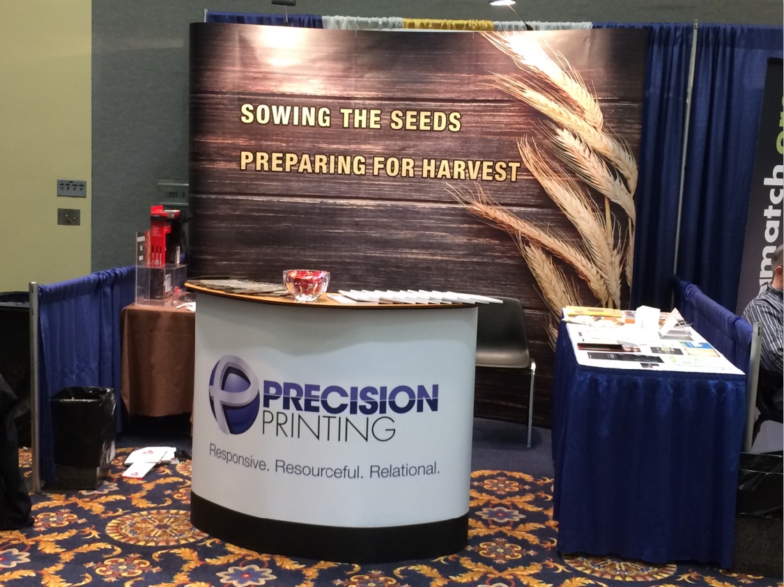 An all vinyl tradeshow set up for the Precision Printing