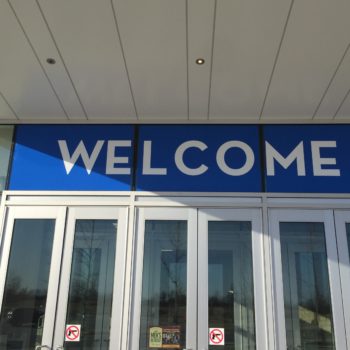 Welcome store front decal
