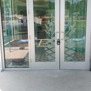 Entry doors for a restaurant