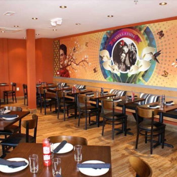 Wall printing design in restaurant 