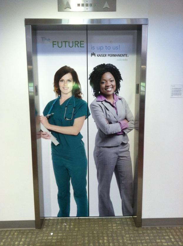 The future is up to us elevator wrap