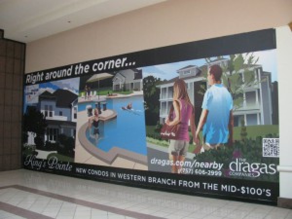 mural in mall advertisement for apartments