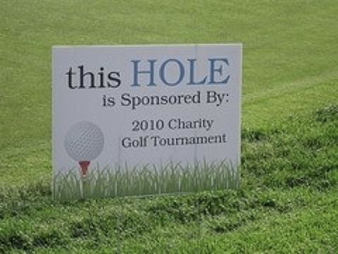 Charity golf tournament lawn sign
